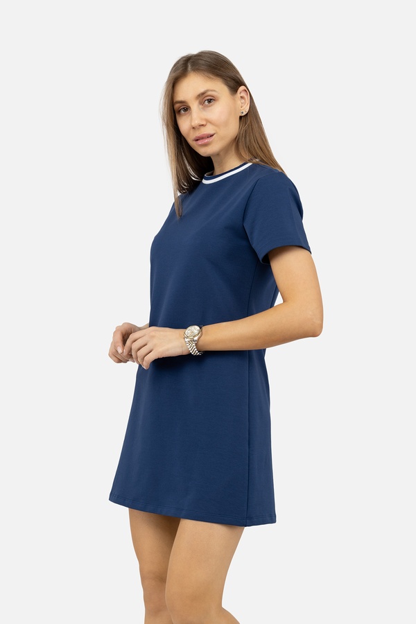 Жіноча сукня з коротким рукавом 40 колір синій ЦБ-00246623 SKT000984976 фото