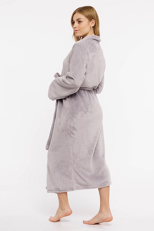 Жіночий халат колір сірий ЦБ-00200049 SKT000867499 фото