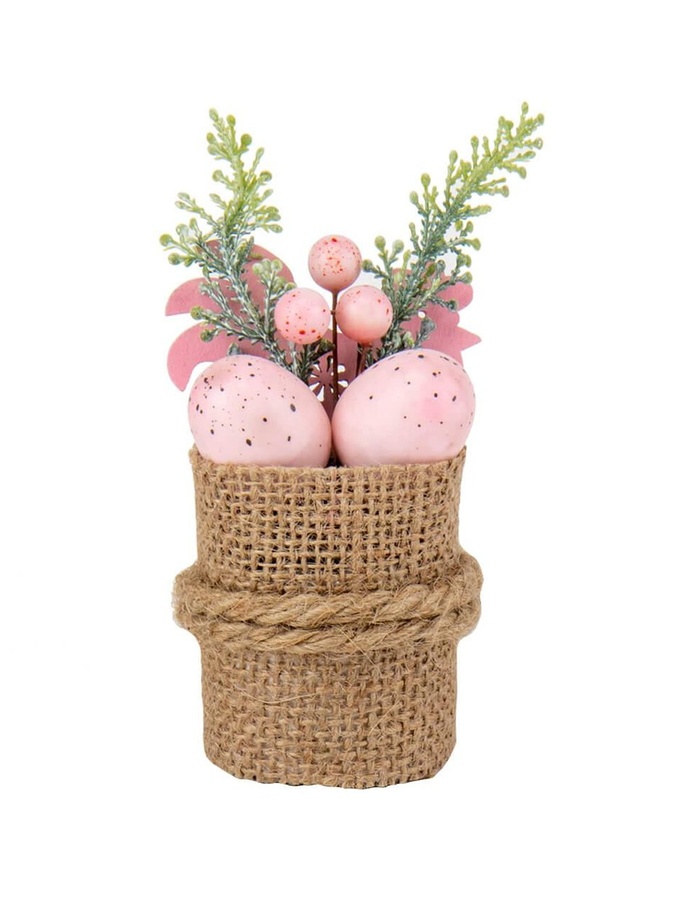 Пасхальная композиция «Розовые пасхальные яйца», 15 см цвет розовый ЦБ-00216845 SKT000901496 фото