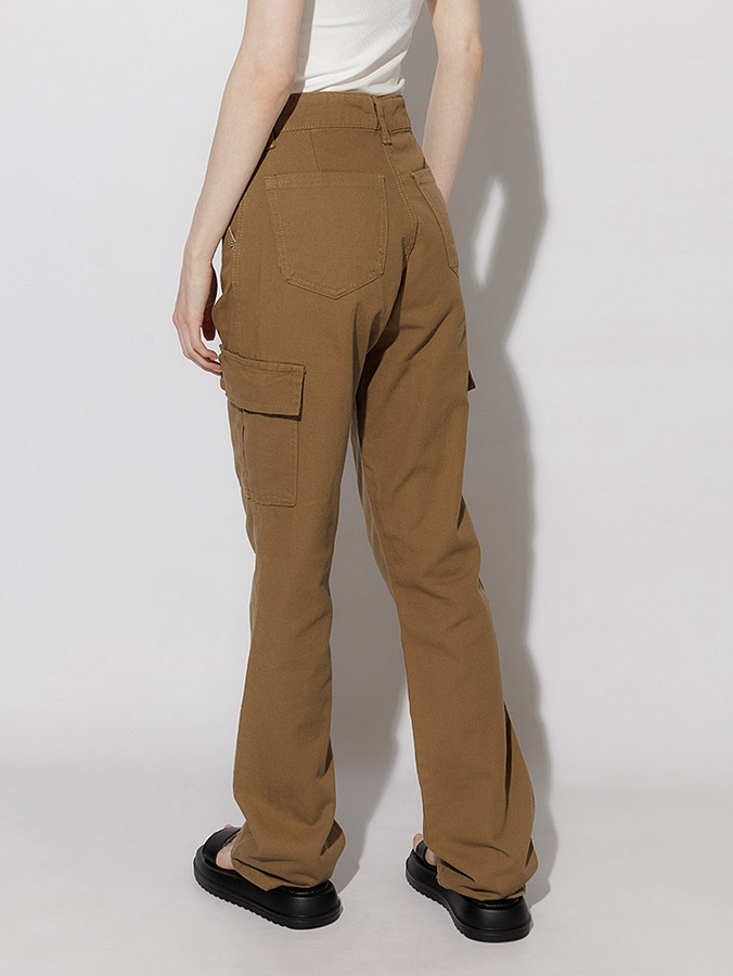 Женские джинсы регуляр с карманом 44 цвет коричневый ЦБ-00219872 SKT000908521 фото