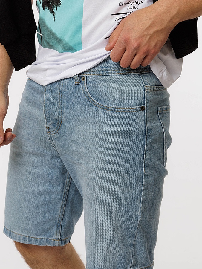 Мужские джинсовые шорты мом 50 цвет голубой ЦБ-00218860 SKT000905545 фото