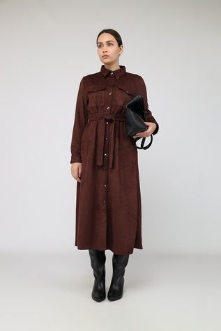 Сукня жіноча колір темно-коричневий 44 ЦБ-00285480 фото