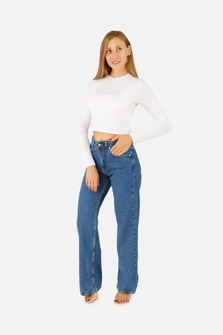 Жіночі джинси straight колір темно-синій 44 ЦБ-00257328 фото
