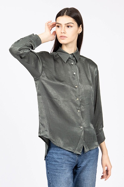 Блуза жіноча 42 колір оливковий ЦБ-00182787 SKT000605075 фото