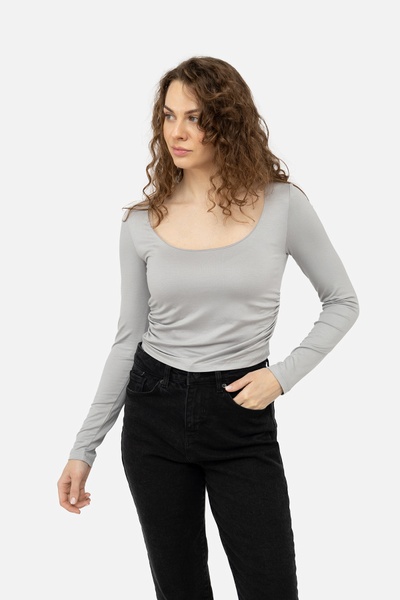 Женская футболка (лонгслив) 44 цвет светло-серый ЦБ-00242075