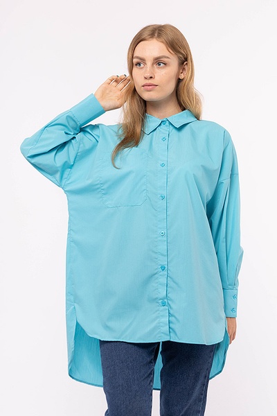 Женская рубашка 46 цвет голубой ЦБ-00184068 SKT000609320 фото