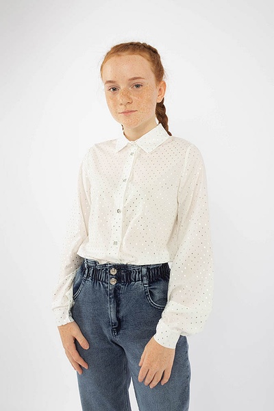 Блуза на девочку 164 цвет молочный ЦБ-00151384 SKT000516490 фото