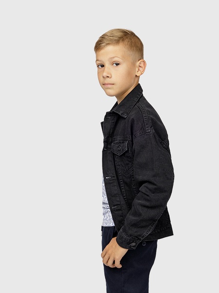 Джинсова куртка для хлопчика 134 колір чорний ЦБ-00224968 SKT000921562 фото