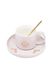 Чашка з блюдцем та ложкою "Tea time" колір світло-рожевий ЦБ-00235227 SKT000945630 фото 1