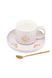 Чашка з блюдцем та ложкою "Tea time" колір світло-рожевий ЦБ-00235227 SKT000945630 фото 2