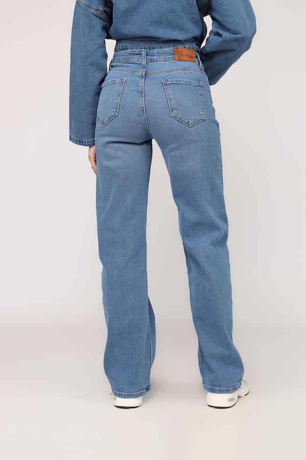 Джинсы wide leg женские цвет голубой 46 ЦБ-00274407 фото