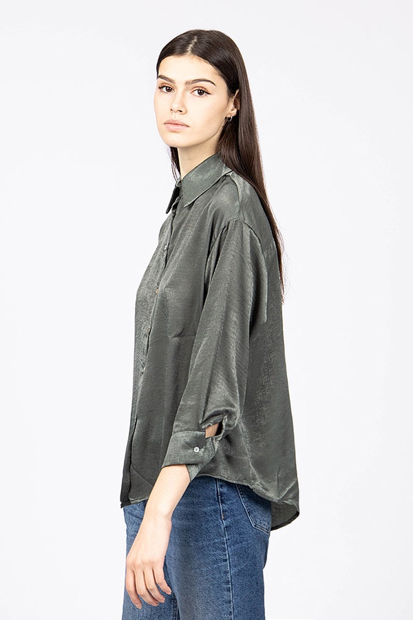 Блуза жіноча 42 колір оливковий ЦБ-00182787 SKT000605075 фото