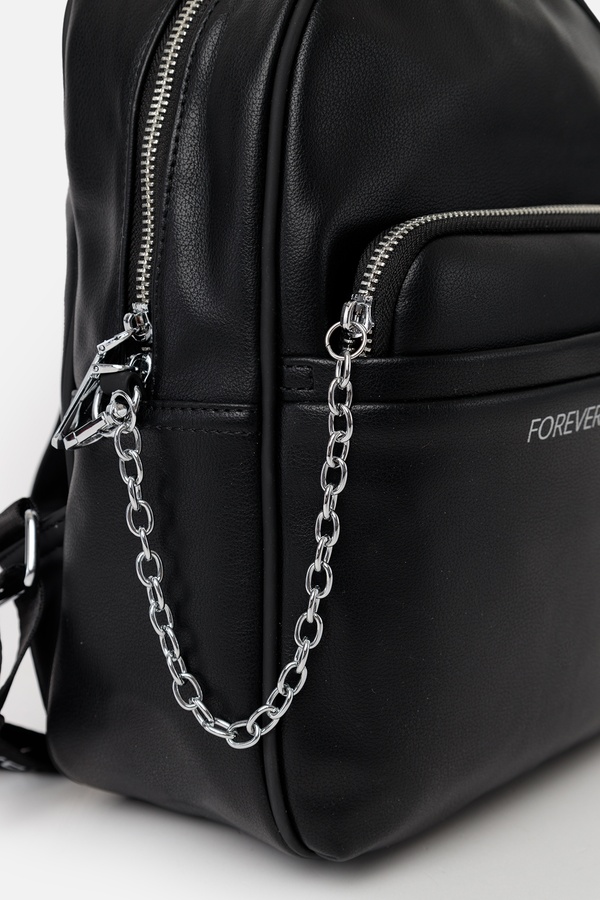 Женский рюкзак с сумочкой на цепочке цвет черный ЦБ-00244038 SKT000970063 фото