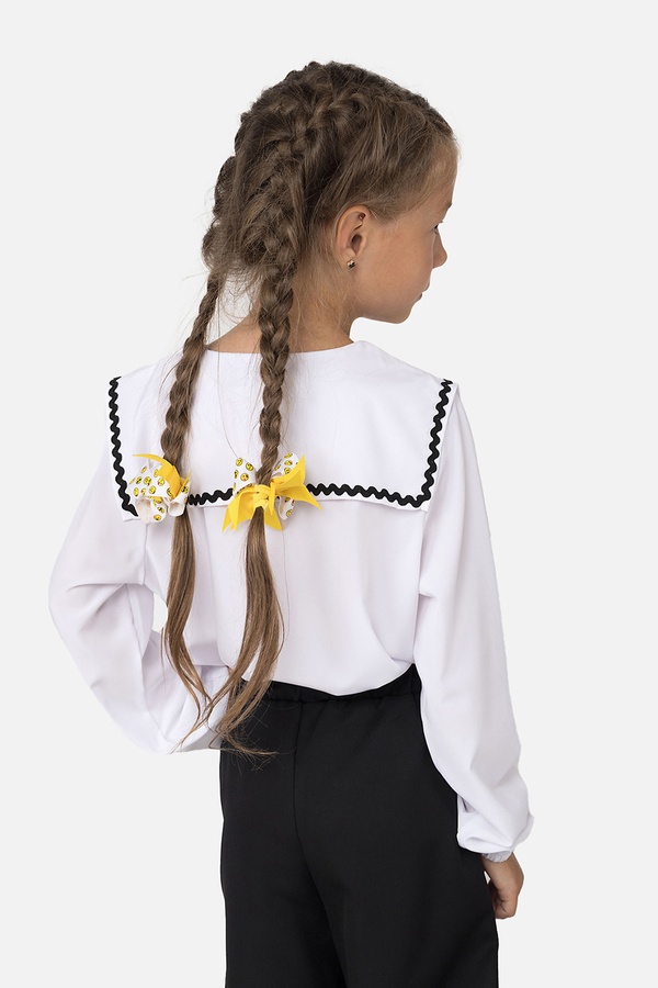 Блуза з довгим рукавом для дівчинки 152 колір білий ЦБ-00251241 SKT000996276 фото
