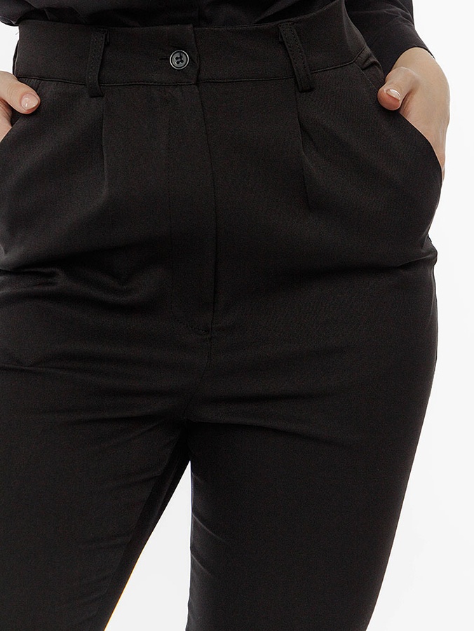 Женские брюки прямые 48 цвет черный ЦБ-00214708 SKT000896941 фото