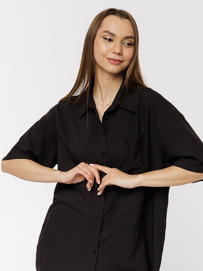 Жіноча сорочка регуляр 44 колір чорний ЦБ-00219052 SKT000906128 фото