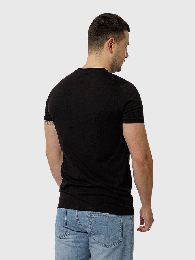 Чоловіча футболка регуляр 52 колір чорний ЦБ-00216064 SKT000899903 фото