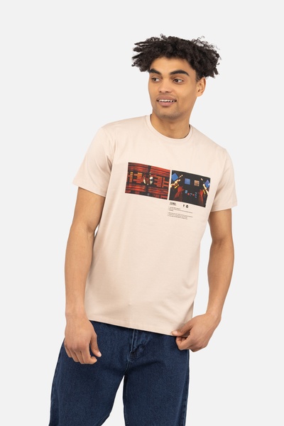Мужская футболка с коротким рукавом 54 цвет бежевый ЦБ-00243213 SKT000967465 фото
