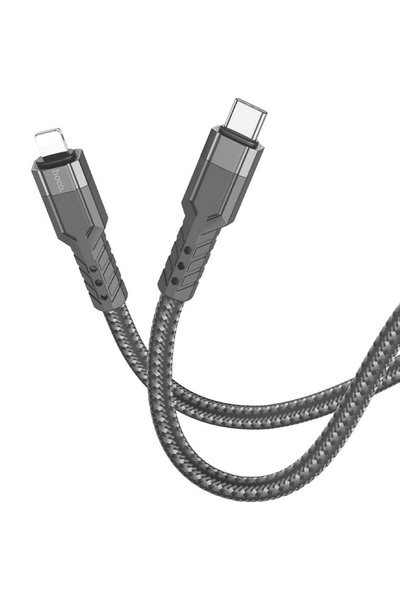 USB кабель Hoco U110 Type-C - Lightning 3A 20W PD 1.2 м колір чорний ЦБ-00204675 SKT000876737 фото