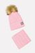 Комплект шапка-шарф на дівчинку 52-54 колір рожевий ЦБ-00201778 SKT000871307 фото 1