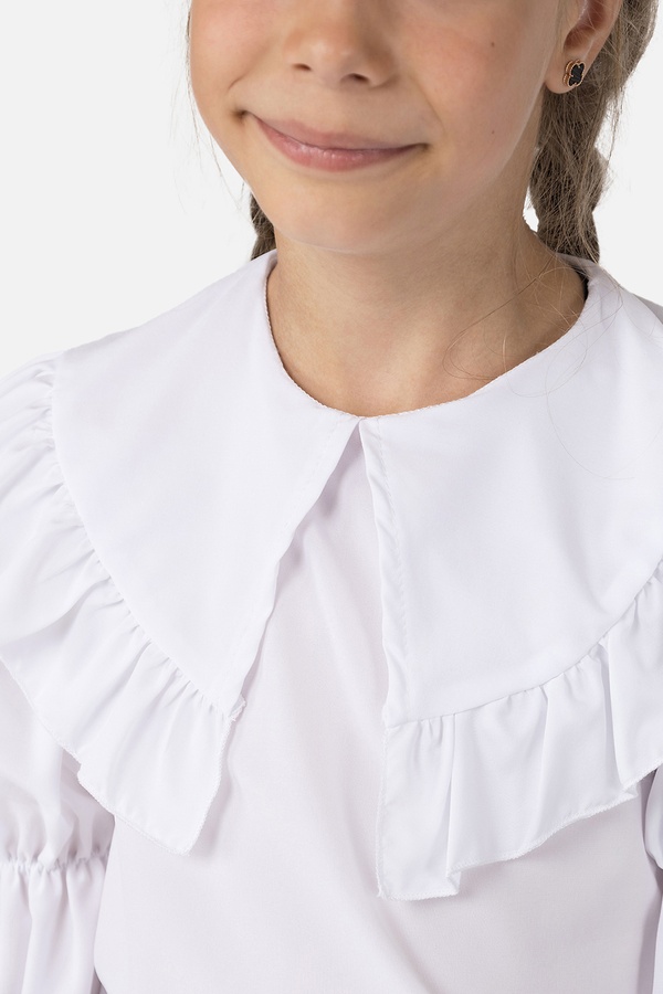 Блуза з довгим рукавом для дівчинки 116 колір білий ЦБ-00251243 SKT000996281 фото