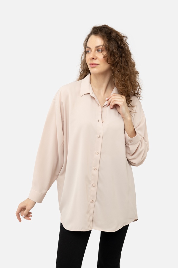 Жіноча блуза 48 колір бежевий ЦБ-00242166 SKT000963757 фото