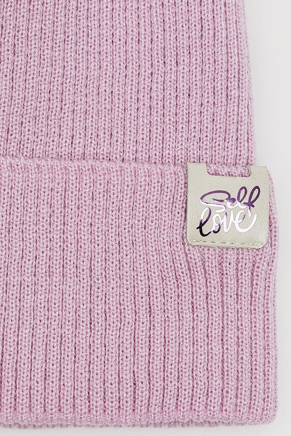 Комплект шапка-шарф на дівчинку 52-54 колір бузковий ЦБ-00206086 SKT000879703 фото