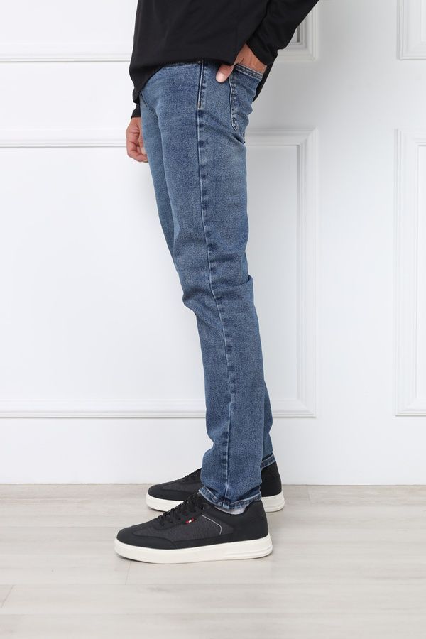 Джинси Slim чоловічі колір синій W29 ЦБ-00299477 фото