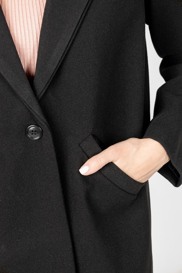 Женское пальто 44 цвет черный ЦБ-00233096 SKT000940544 фото