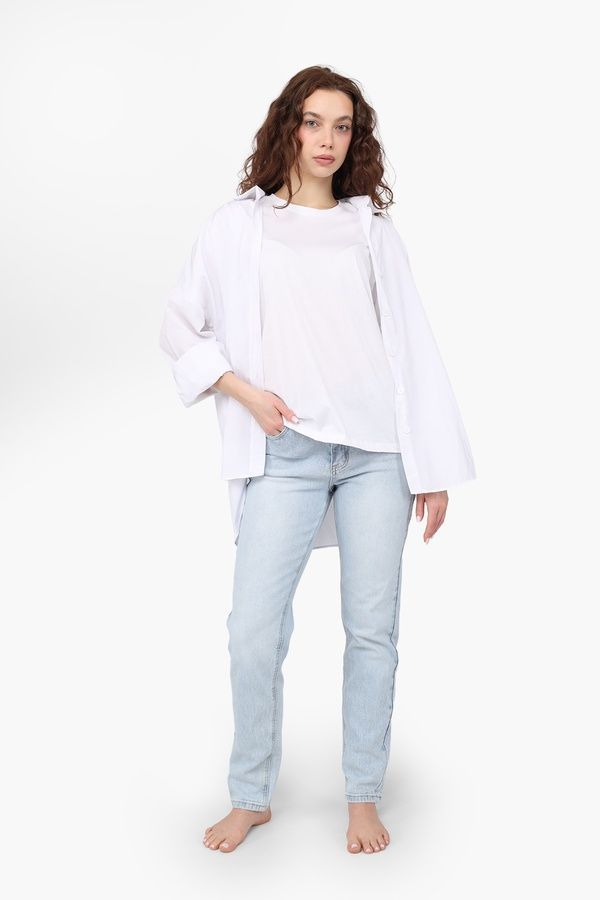 Джинси mom жіночі колір блакитний 42 ЦБ-00290492 фото