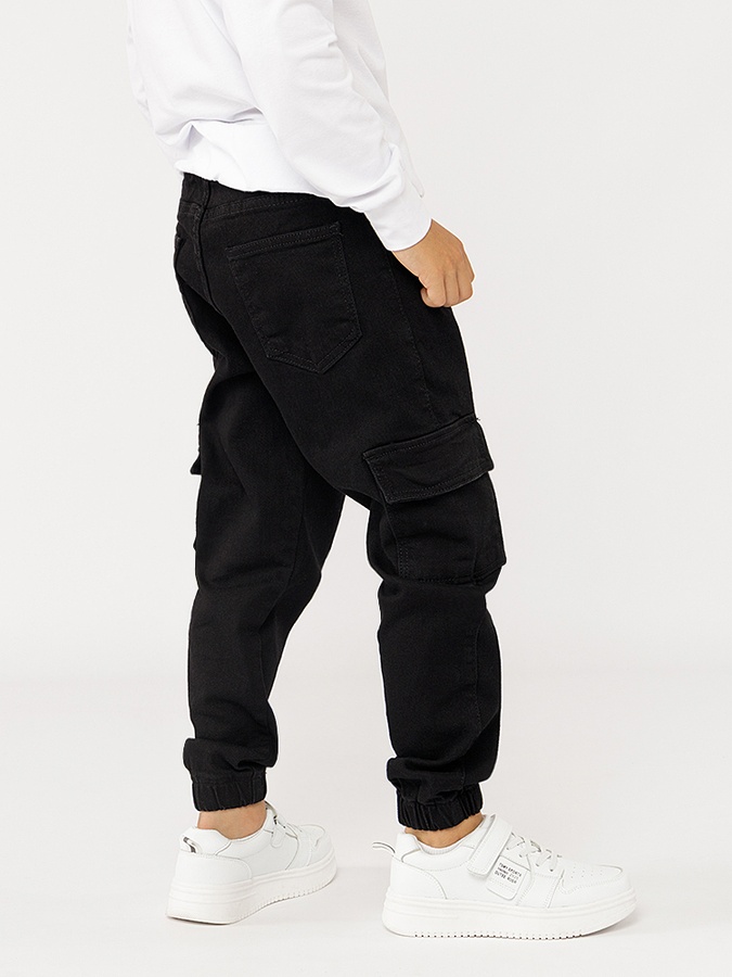 Джинсовые джогеры для мальчика 122 цвет черный ЦБ-00224961 SKT000921516 фото