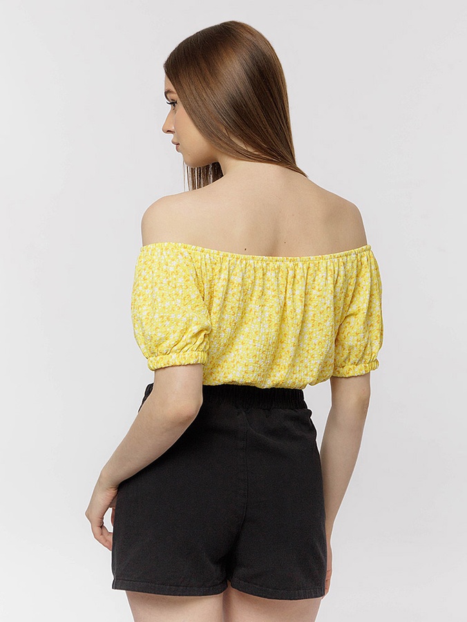 Жіноча коротка блуза 40 колір жовтий ЦБ-00219019 SKT000906037 фото