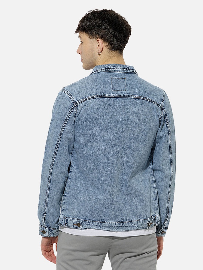 Чоловіча джинсова куртка 50 колір блакитний ЦБ-00213714 SKT000894476 фото