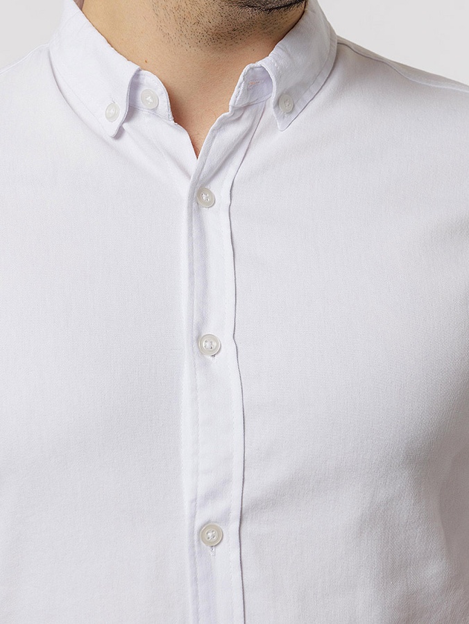 Чоловіча сорочка з коротким рукавом 44 колір білий ЦБ-00218779 SKT000905264 фото