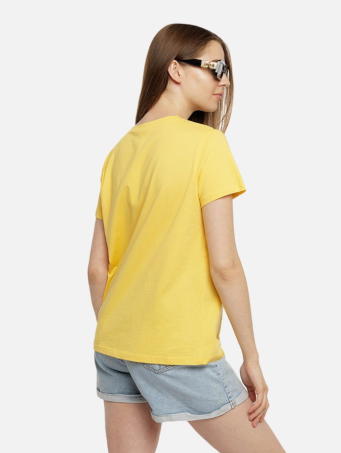 Жіноча футболка регуляр 46 колір жовтий ЦБ-00219321 SKT000907103 фото