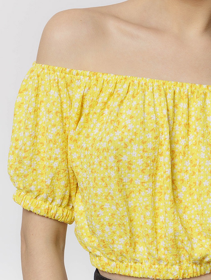 Жіноча коротка блуза 40 колір жовтий ЦБ-00219019 SKT000906037 фото