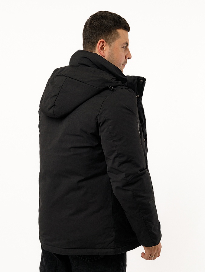 Чоловіча коротка куртка 48 колір чорний ЦБ-00220367 SKT000909492 фото