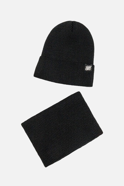 Комплект шапка-шарф на дівчинку 52-54 колір чорний ЦБ-00206089 SKT000879706 фото