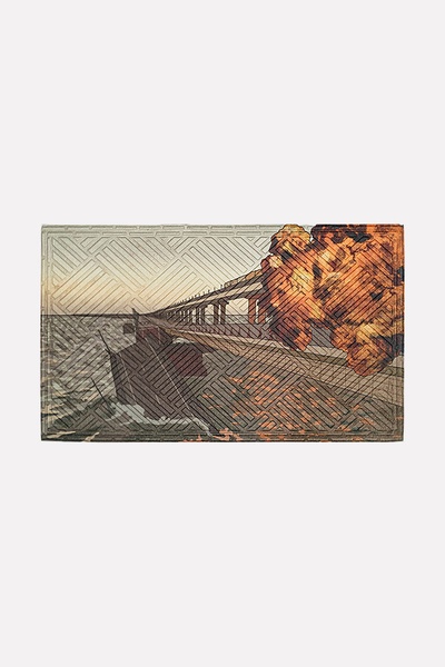 Придверный коврик с дизайном "Падение крымского моста" цвет разноцветный ЦБ-00203603 SKT000874328 фото