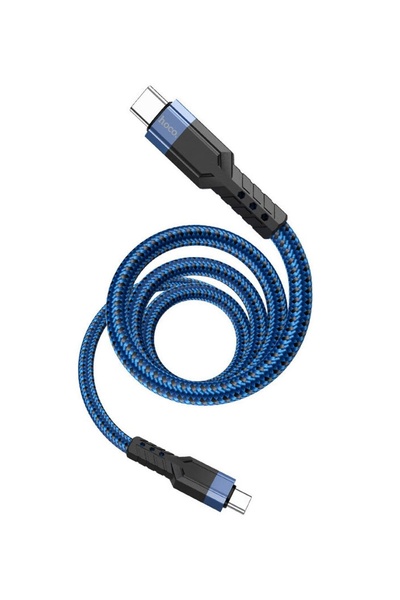 USB кабель Hoco U110 Type-C - Type-C 3A 60W PD 1.2 м колір синій ЦБ-00204676 SKT000876738 фото