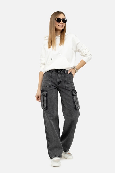 Жіночі джинси 46 колір сірий ЦБ-00244114 SKT000977813 фото