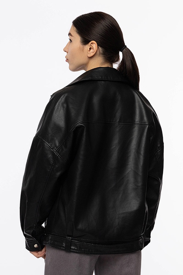 Женская куртка косуха 42 цвет черный ЦБ-00209531 SKT000886865 фото