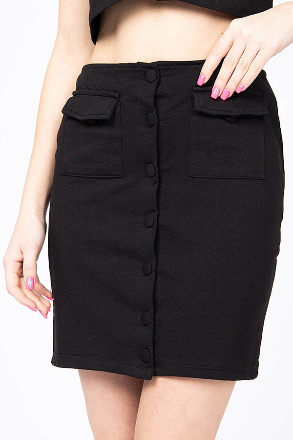 Женская юбка 46 цвет черный ЦБ-00167539 SKT000562755 фото