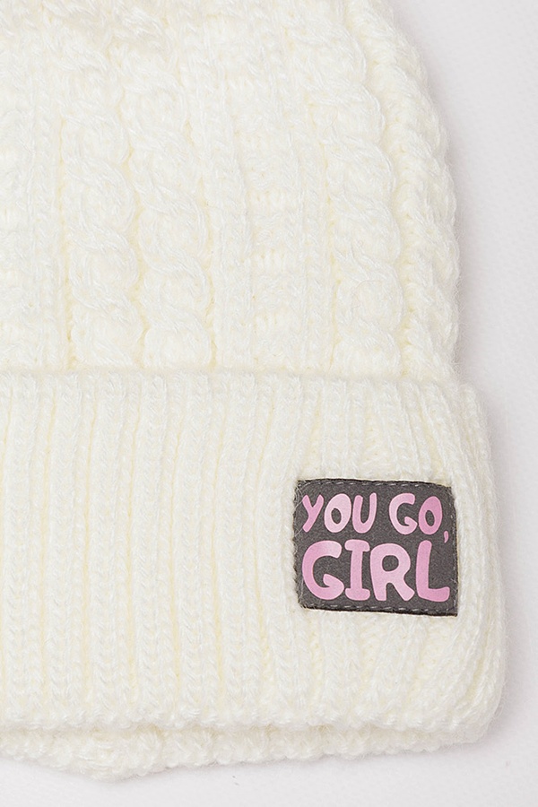 Комплект шапка-шарф на дівчинку 52-54 колір молочний ЦБ-00201779 SKT000871308 фото