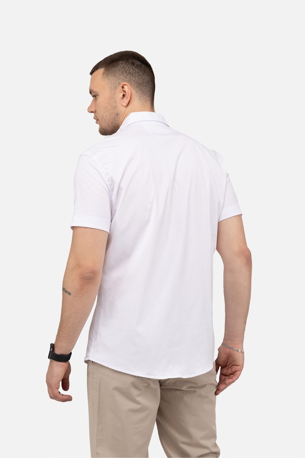Чоловіча сорочка з коротким рукавом 46 колір білий ЦБ-00250763 SKT000994248 фото