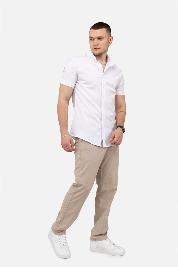Мужская рубашка с коротким рукавом 46 цвет белый ЦБ-00250763 SKT000994248 фото