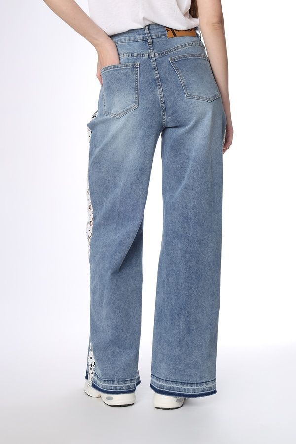 Джинси wide leg жіночі колір блакитний 46 ЦБ-00292064 фото