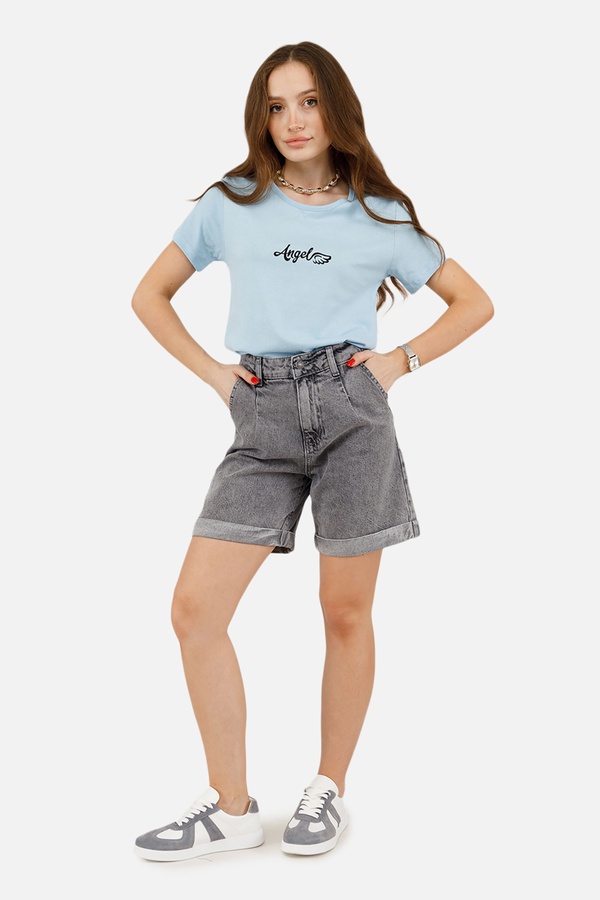 Жіноча футболка з коротким рукавом 40 колір блакитний ЦБ-00252406