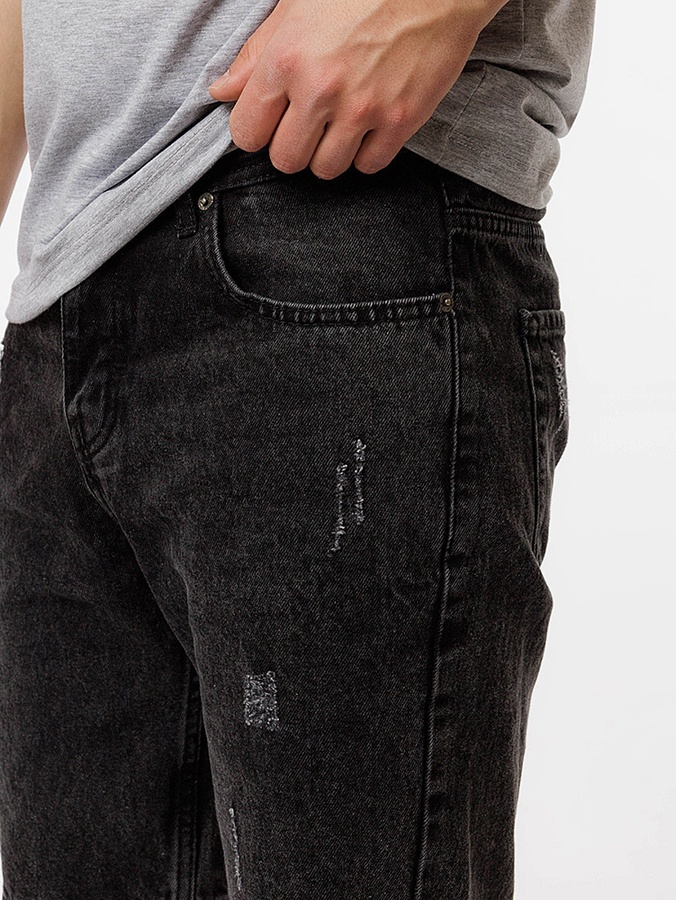 Чоловічі джинсові шорти мом 50 колір темно-сірий ЦБ-00218857 SKT000905524 фото
