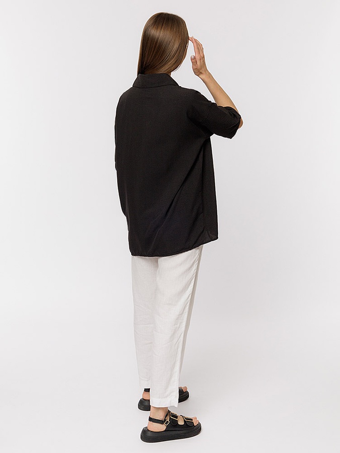 Жіноча сорочка регуляр 48 колір чорний ЦБ-00219052 SKT000906130 фото